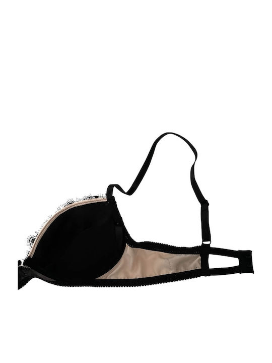 Pink, Black Sutien Push Up cu Baloane