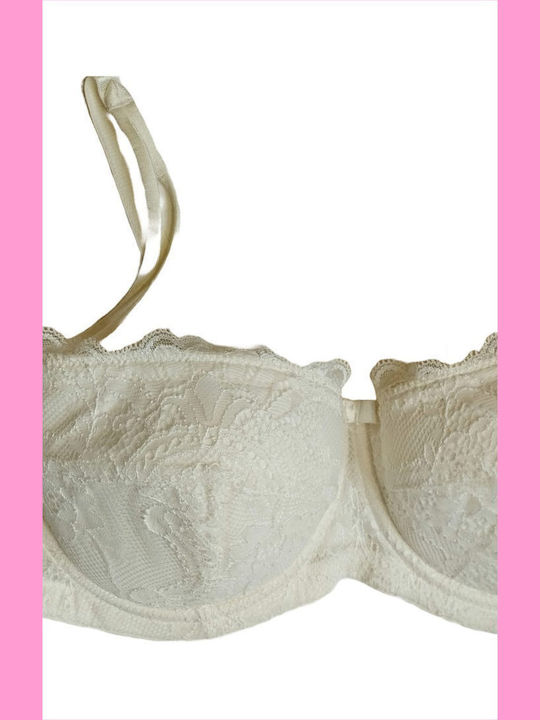 Λευκό Strapless Σουτιέν με Ελαφριά Ενίσχυση & Μπανέλες