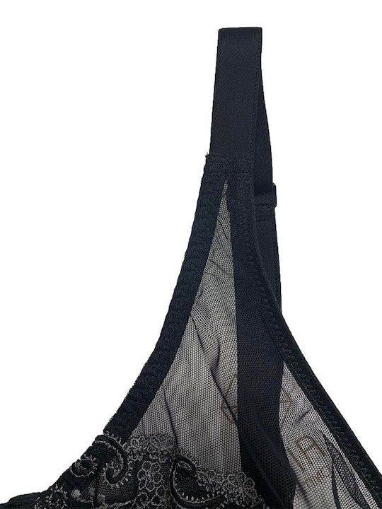 Bra without Padding Underwire Black