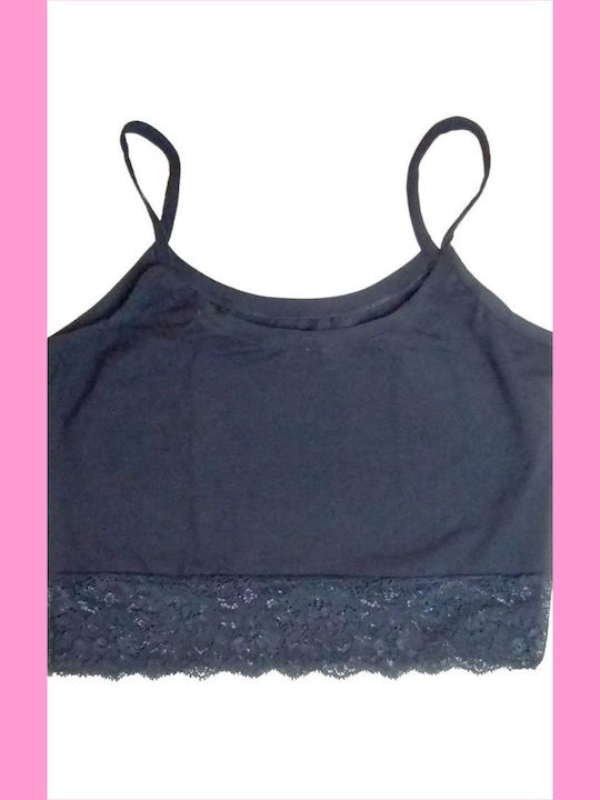 Women's T-Shirt with Spaghetti Strap Black