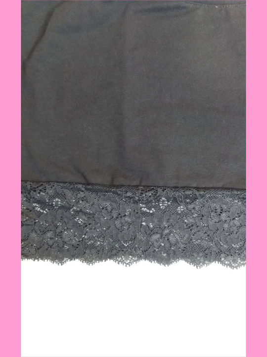 Women's T-Shirt with Spaghetti Strap Black