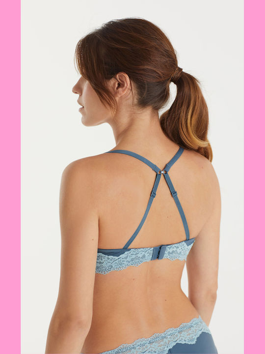 Promise Roser Samon Lace Women's Underwear Set Bra with Brazil Turquoise