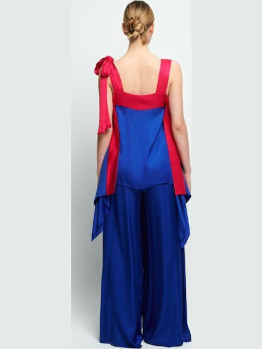 Женска Без ръкави Цялостна Форма Blue-fuchsia