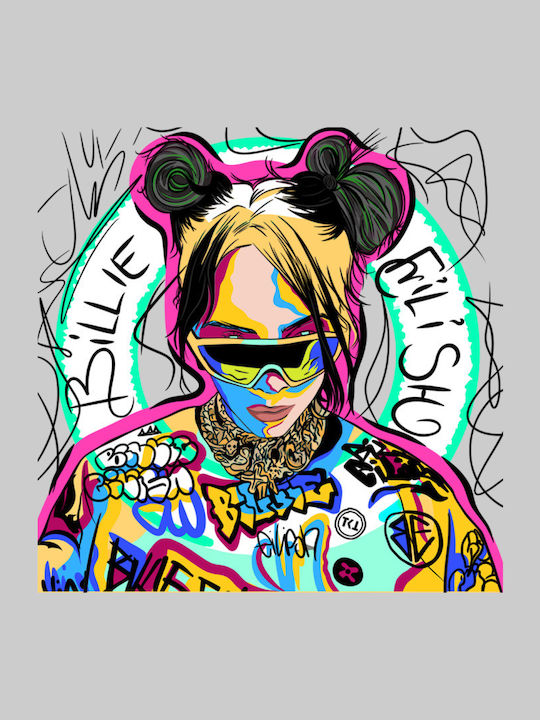 TKT Φούτερ με Κουκούλα Billie Eilish Λευκό TKT Φούτερ με Κουκούλα Billie Eilish Λευκό
