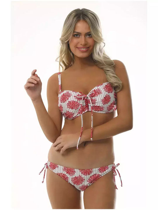 Bikini Slip Cu Dantelă Roșu