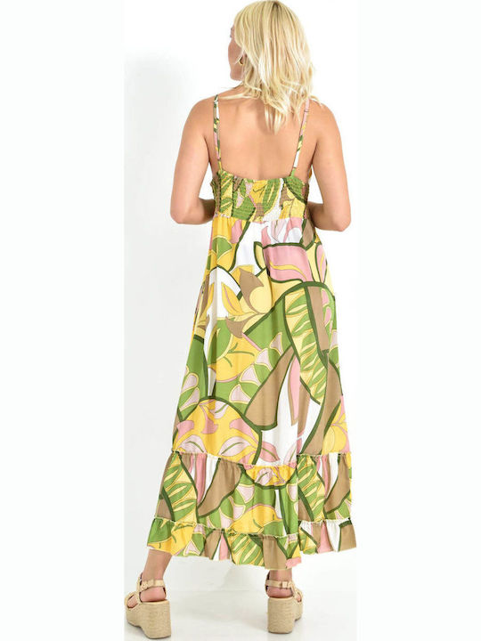 Summer Maxi Dress with Ruffle Yellow