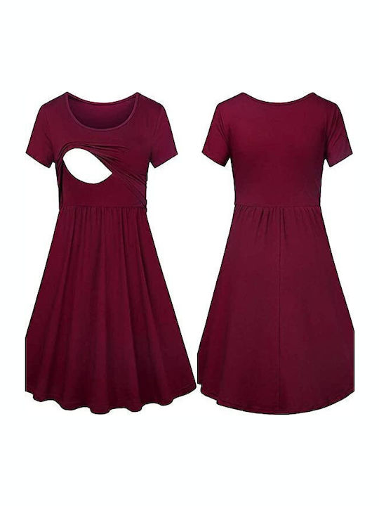 Queen Mother Nightgown Maternity & Nursing burgundy