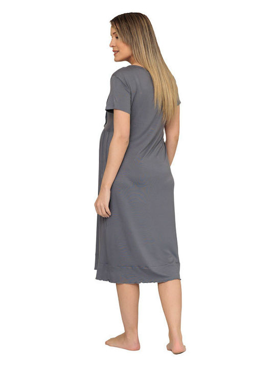 Angel's Secret Nightgown Maternity & Nursing Gray