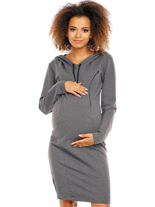 Nursing Dress Graphite 1580 Peekaboo