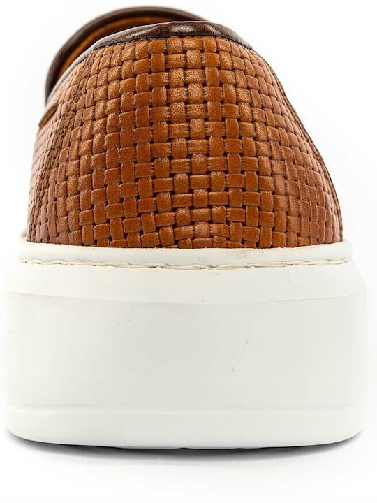 Δερμάτινα Ανδρικά Loafers σε Καφέ Χρώμα
