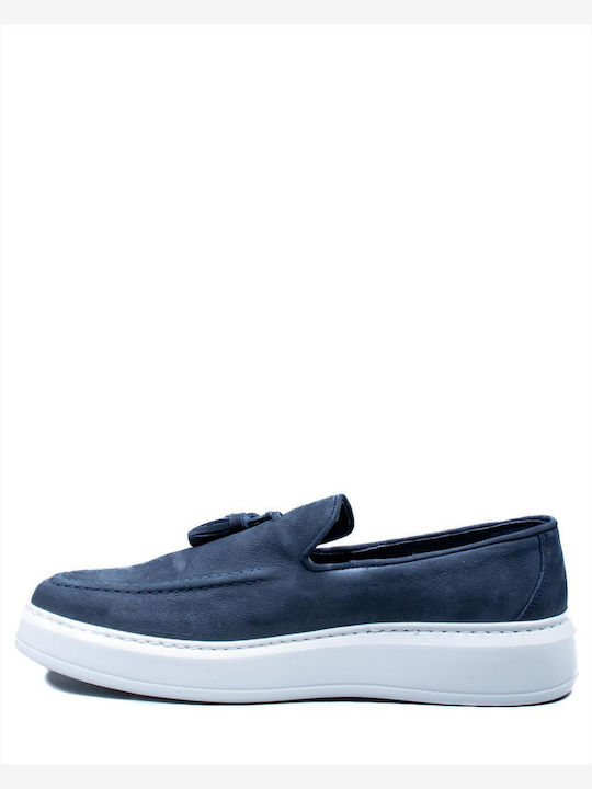 Δερμάτινα Ανδρικά Loafers σε Μπλε Χρώμα