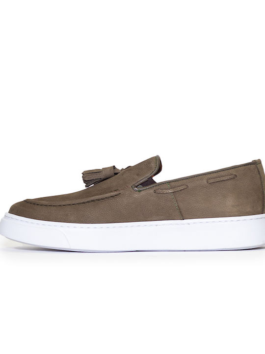 887 Δερμάτινα Ανδρικά Loafers Χακί