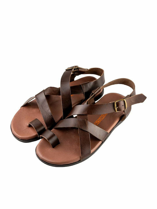 Leder Herrensandalen in Braun Farbe