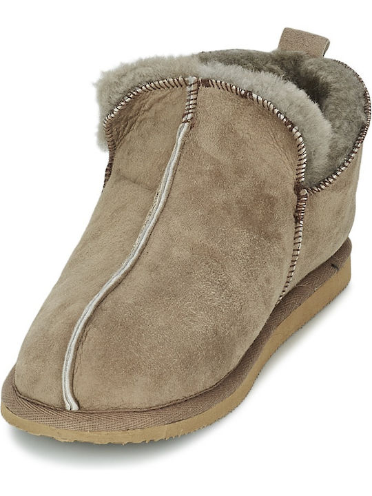 Geschlossene Winterliche Herrenhausschuhe Beige