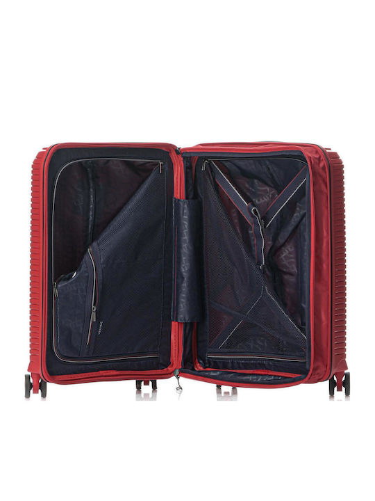 Verage Rome Reisekoffer Kabine Hart Rot mit 4 Rädern Höhe 55cm