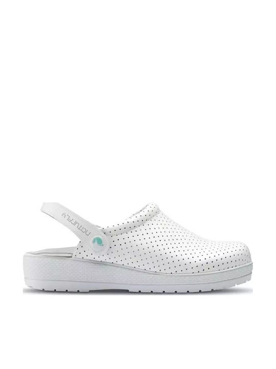 Feliz Caminar Leder Anatomisch Clogs Weiß