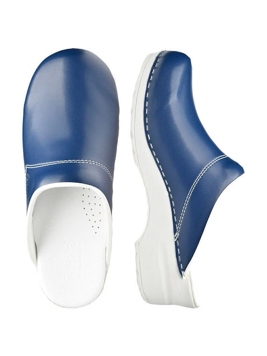 Sanita Leather Anatomic Clogs Blue