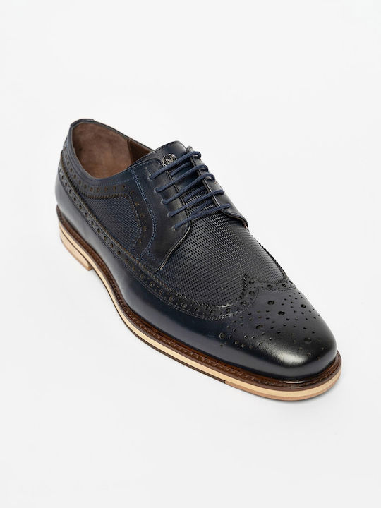 Leder Herren Oxfords Blau