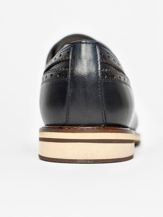 Leder Herren Oxfords Blau