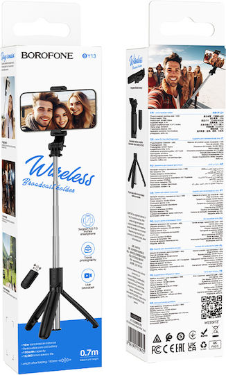 Borofone Selfie Stick By13 Nube Bluetooth Tripod Remote Control Black