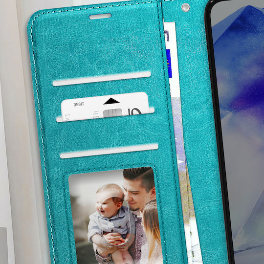 Mayaxess Case Samsung Galaxy A56 Wallet Hand Strap Turquoise