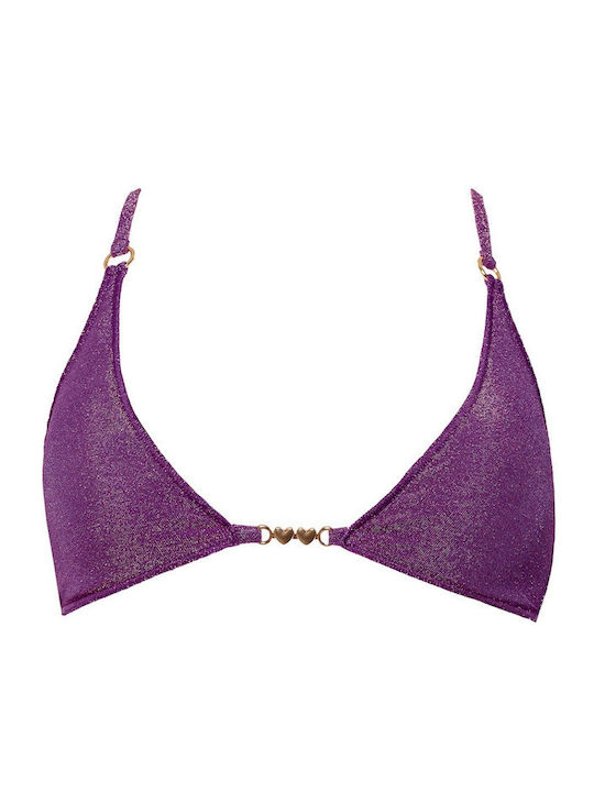 Bikini Τριγωνάκι με Ενίσχυση Μωβ