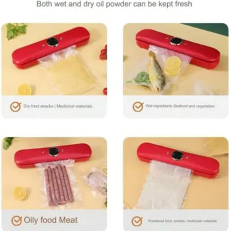 Andowl Q-z300 Vacuum Food Sealer 10 Bags Red