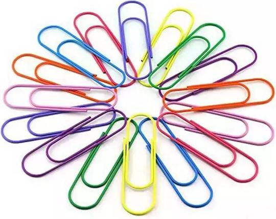 Metal Colored Paper Clips No.5 50mm 50 Pieces