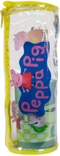 Set Periuță de Dinți Tinokou Pahar Set pentru Copii Peppa Pig Galben