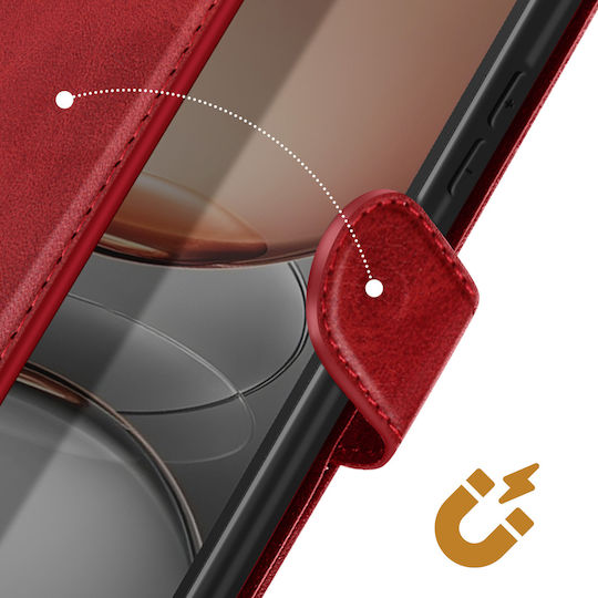 Husă Avizar Realme C75 14x Dragonne Clapet Suport Wallet Roșu