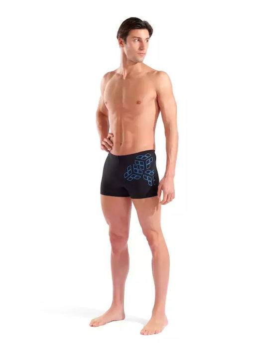 M Kikko Men's Swimwear Shorts Black with Patterns