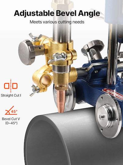 Vevor Cg2-11y Manual Gas Pipe Cutting Machine Thickness 0 2"-2" Portable Pipe 0°-45°