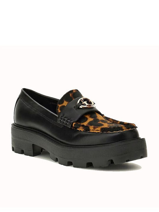 Guess Leather Women's Loafers in Black Color