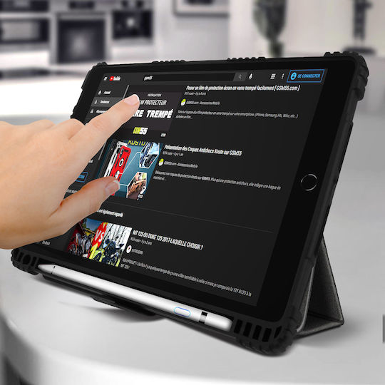 Akashi Tablet Hülle Support Video Tastatur Apple iPad 2021 2020 2019 10,2 Schwarz