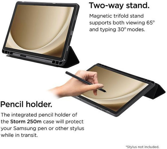Eiger Hülle Galaxy Tab A9 Plus Klappdeckel Verstärkte Magnetischer Verschluss Funktion Schwarz