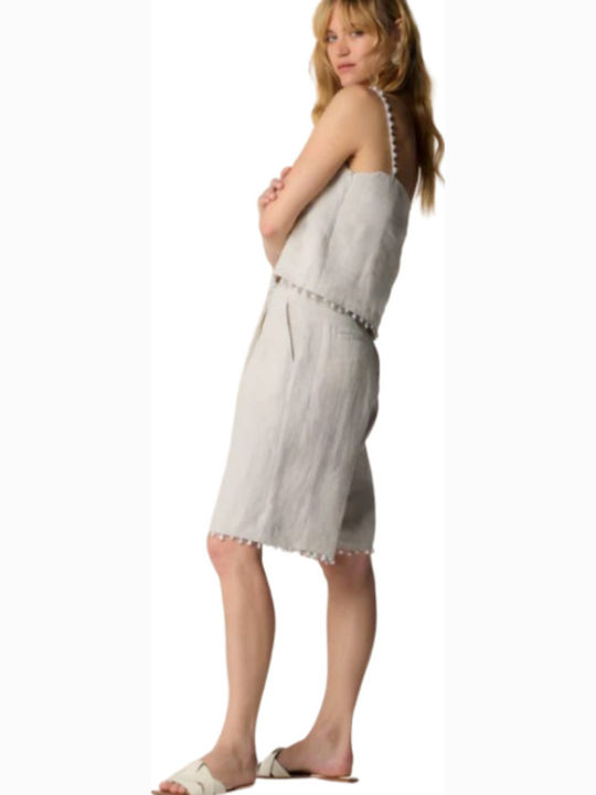 Women's Summer Blouse Linen Beige