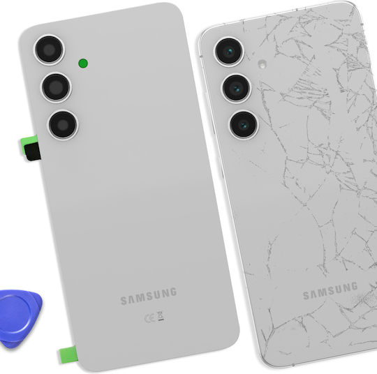 Clappio Replacement Rear Window Samsung Galaxy S24 Fe Silver