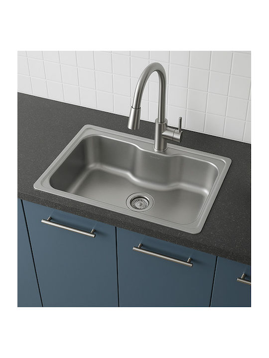 Donau 163DE Ένθετος Νεροχύτης Inox Σατινέ Μ80xΠ50cm Ασημί
