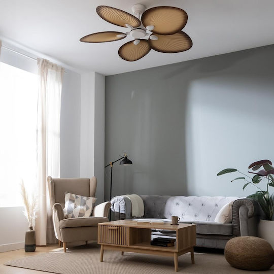 Cecotec EnergySilence Aero 5200 Palm Ceiling Fan 132cm Beige / White