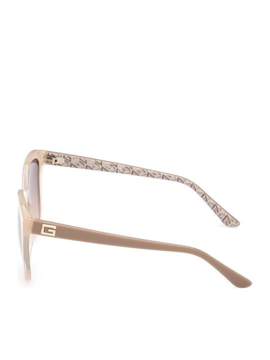 Guess Women's Sunglasses with Beige Plastic Frame and Brown Gradient Lens GU7920 57F