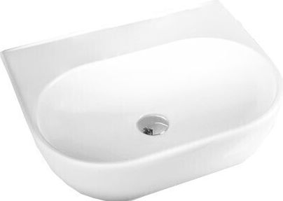Bianco Ceramica Studio An der Wand montiert Wandhängendes / Aufgesetztes Waschbecken Porzellan 51x42cm White
