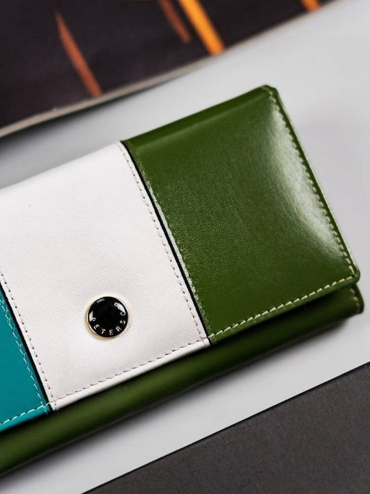 Large Leather Women's Wallet with RFID Green