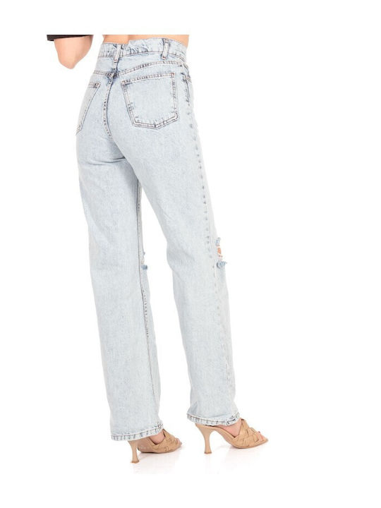 Hochgeschnittenes Denim Hosen Mit Rissen