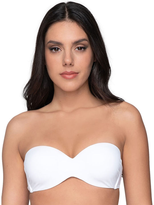 Blue Sense Fără bretele Top bikini Alb