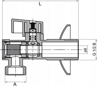 Мини Ъглов Кран С Филтър 1 2x3 4 Хром