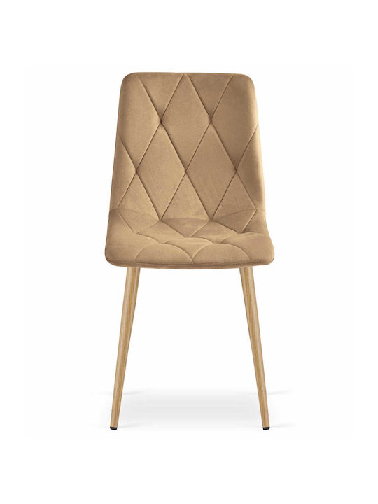 Kitchen Velvet Chair Brown Velvet 60x50x50cm 2pcs