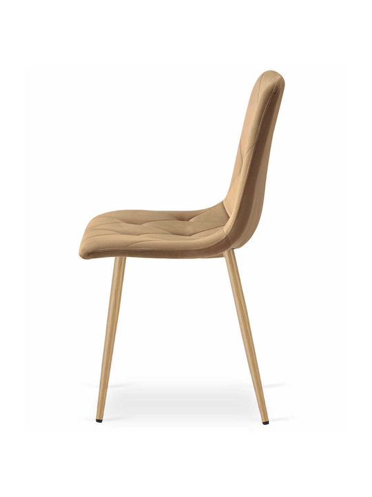 Kitchen Velvet Chair Brown Velvet 60x50x50cm 2pcs