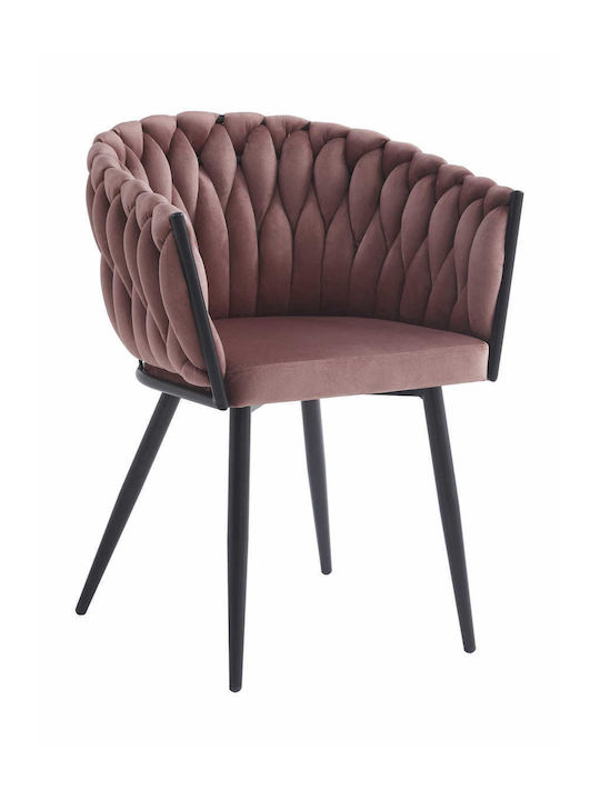 Dining Room Velvet Chair Dark Pink 68x53x63cm 2pcs