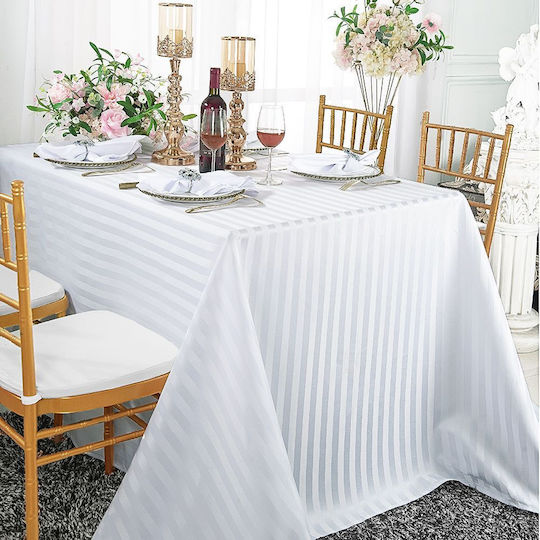 Kotonia Home Față de masă Din Bumbac Set Alb 180x320cm