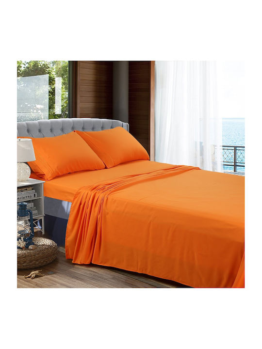 Kotonia Home Bettlaken Super-Doppel 220x240cm. Orange